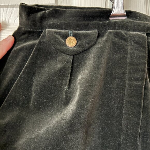 Vintage Dark Green Velvet 2pc Women’s Skirt Suit - Size S/26 Waist - Picture 3 of 6